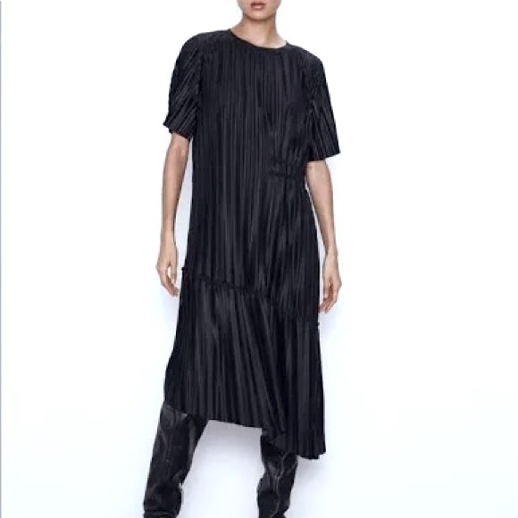 Zara Dresses & Skirts - 🖤 Zara 🖤 Pleated 🖤 Asymmetrical 🖤 Midi Dress 🖤